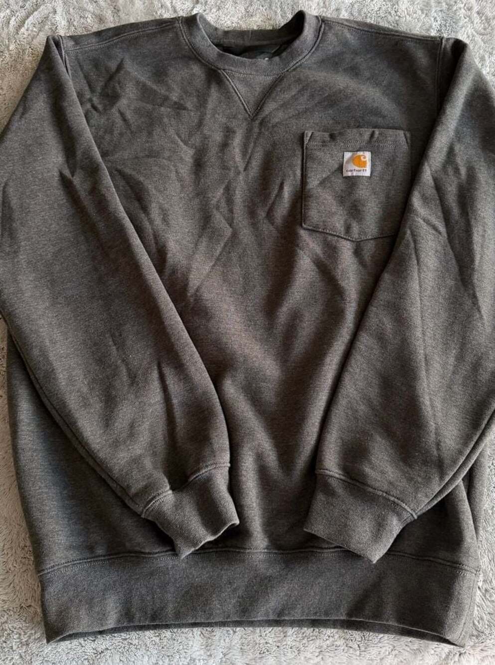 Carhartt Loose Fit Midweight Crewneck Pocket Sweatshirt Carbon Heather